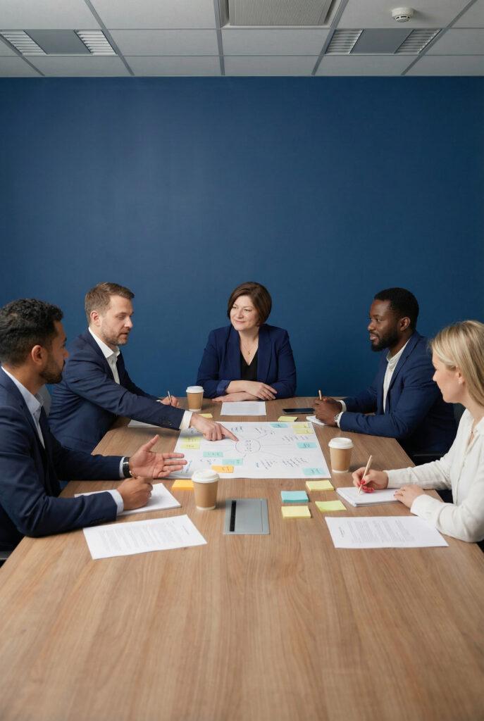 HR & People Operations – Interim Management HR-Team bespricht Recruiting-Strategie und Change-Prozesse am Konferenztisch
